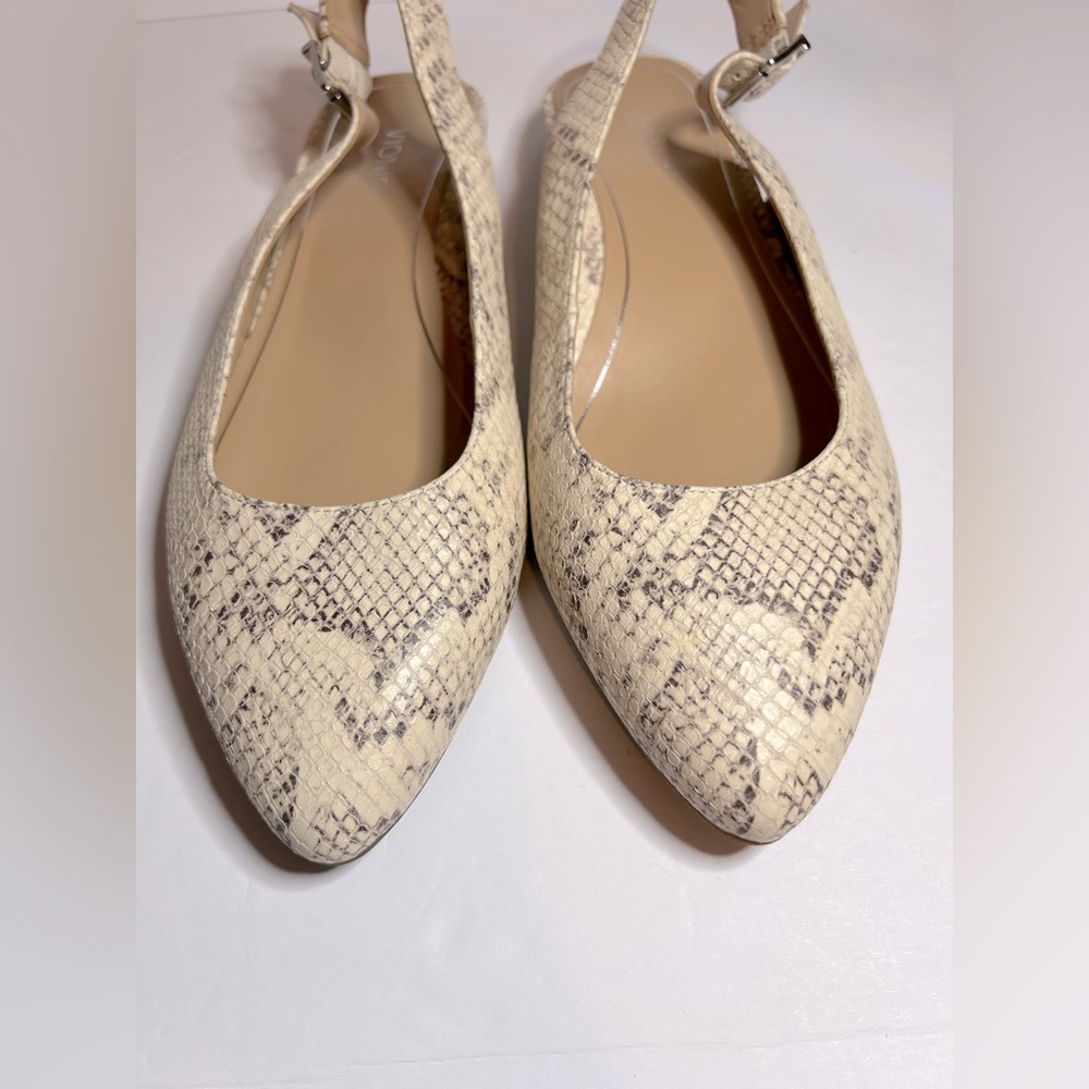 Vionic Jade Cream Snake Print Slingback Flats - Picture 3 of 8